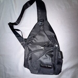 MeiJieLuo Unisex Backpack Crossbody With Travel USB Charging Port - Black